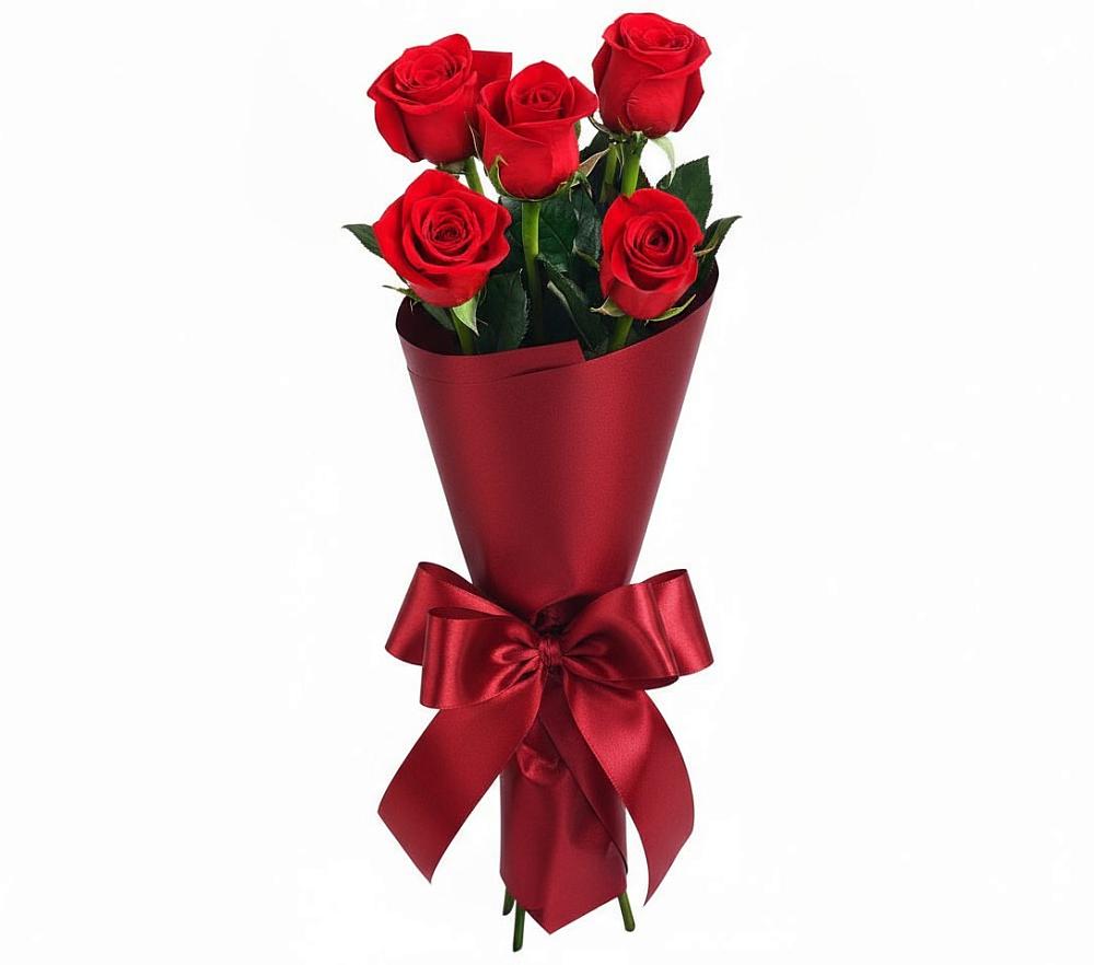 Букет 5 Красных роз Эдлесс Лав в Чегеме-Втором