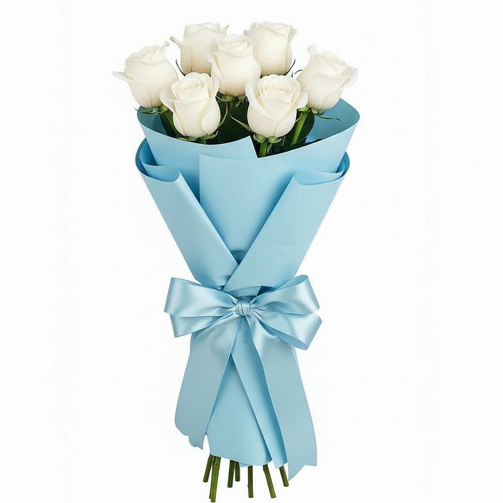 Букет 7 белых роз Проуд в Чегеме-Втором