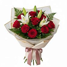 Букет цветов из:  Лилии и Розы в Чегеме-Втором