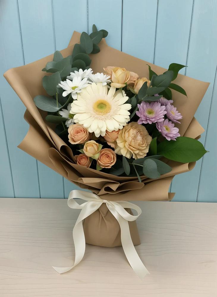 Букет цветов из: Герберы и Хризантемы в Чегеме-Втором