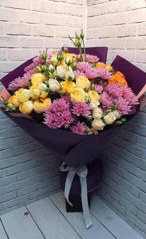 Букет цветов из: Хризантемы и Розы в Чегеме-Втором