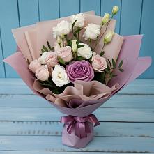 Букет цветов из:  Розы и Лизиантусы в Чегеме-Втором