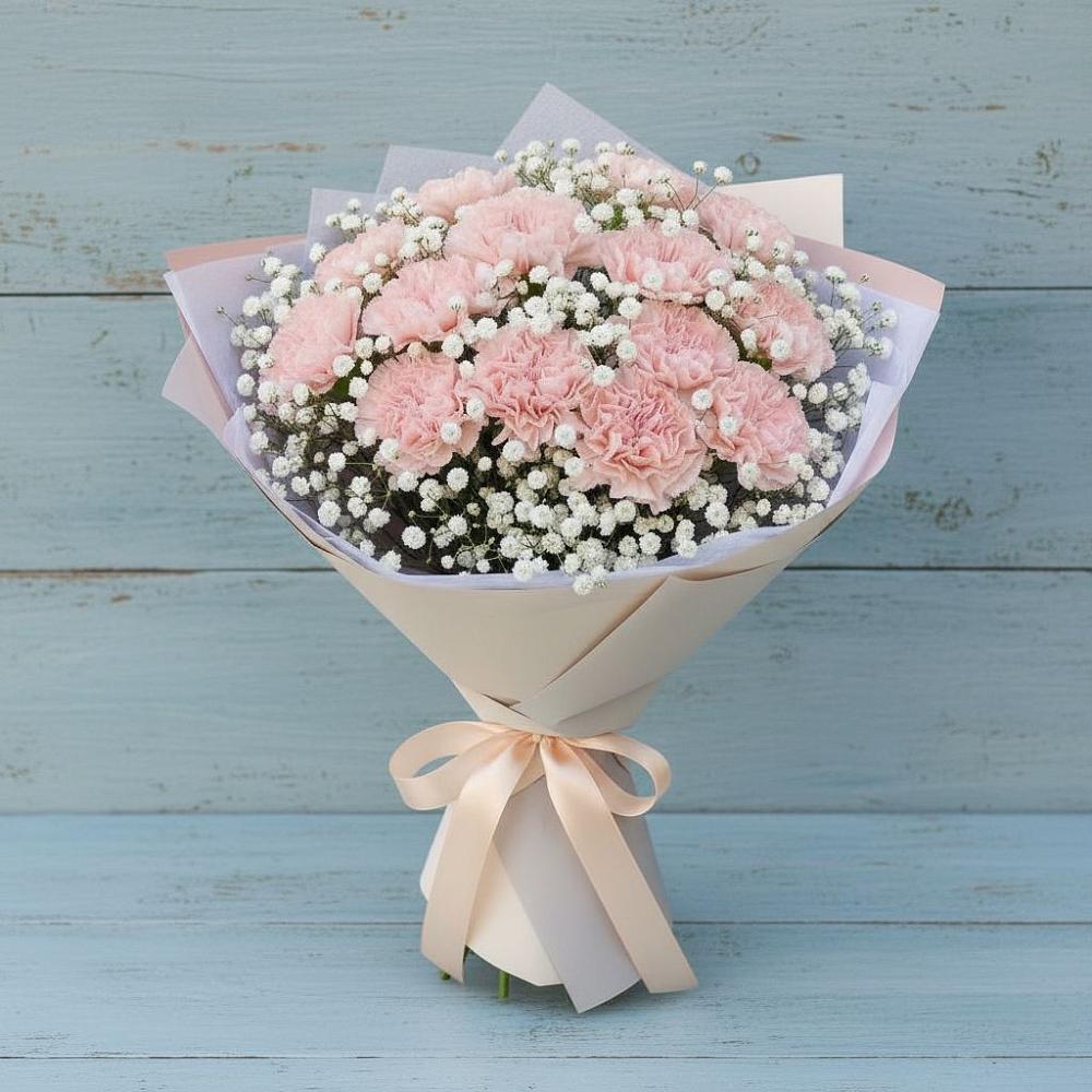 Букет цветов из: Гвоздики в Чегеме-Втором