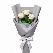Букет 3 белые розы #REPLACE_PRED# Чегеме-Втором