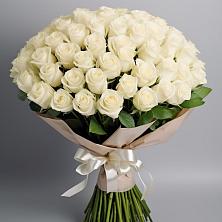Букет 101 беля роза Белоснежка в Чегеме-Втором