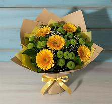 Букет цветов из:  Герберы и Хризантемы в Чегеме-Втором