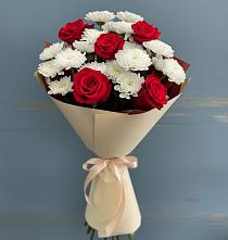 Букет цветов из:  Розы и Хризантемы в Чегеме-Втором