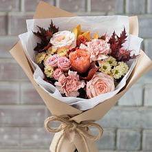 Букет цветов из:  Гвоздики, Хризантемы и Розы в Чегеме-Втором