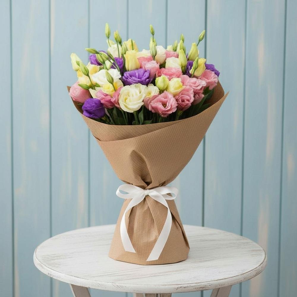 Букет цветов из: Лизиантусы в Чегеме-Втором