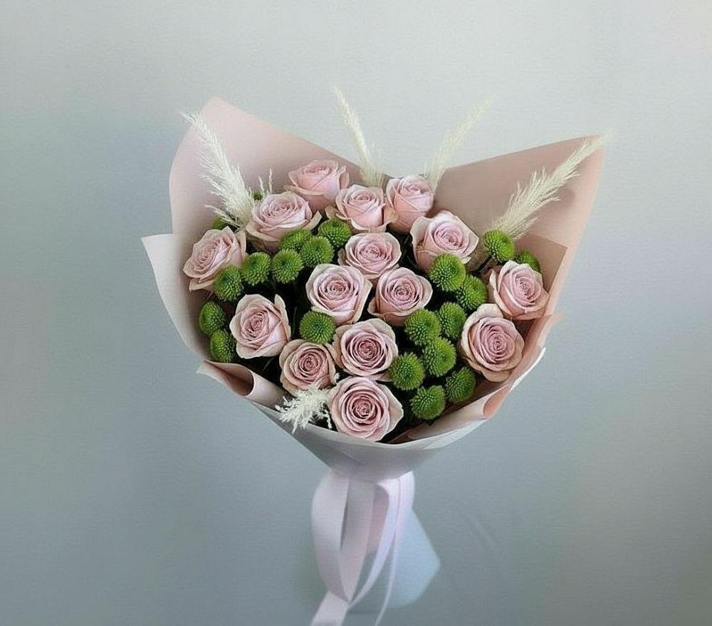 Букет цветов из: Розы и Хризантемы в Чегеме-Втором