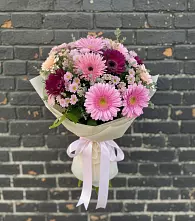 Букет цветов из:  Герберы и Хризантемы в Чегеме-Втором