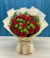 Букет цветов из:  Розы и Хризантемы #REPLACE_PRED# Чегеме-Втором