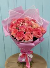 Букет 15 Розовых роз Равель в Чегеме-Втором