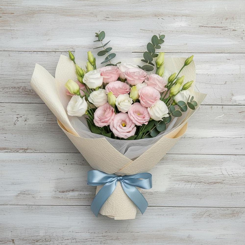 Букет цветов из: Лизиантусы в Чегеме-Втором